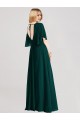 Cheap Full-Length Flutter Sleeves Plunging V Back Chiffon Bridesmaid Dress Canada