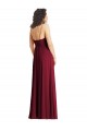 Cheap V-Neck Low Back Maxi Formal Wrap Chiffon Bridesmaid Dress Canada