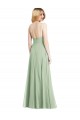 Cheap Sleek Spaghetti Straps Low Back Square Neck Maxi Formal Chiffon Bridesmaid Dress Canada