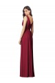 Cheap Draped V-Neck Shirred Chiffon Maxi Bridesmaid Dress Canada