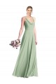 Cheap Cowl Neck Criss Cross Back Chiffon Maxi Bridesmaid Dress Canada