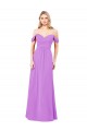 Cheap Off The Shoulder Draped Sleeves A-Line Chiffon Bridesmaid Dress Canada