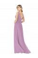 Cheap Simple Chiffon V-Neck Bridesmaid Dress with Draped V-Back Canada