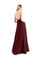 Cheap Spaghetti Straps V-Neck Long Chiffon Bridesmaid Dress with Side Slit Canada