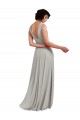Cheap Daring Plunging V-Neck Long Chiffon Bridesmaid Dress with Pleated Bodice Canada