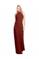 Cheap Slim High Neck Halter Fitted Open Back Chiffon Bridesmaid Dress / Prom Dress Canada