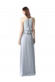Cheap High Narrow Neck Long Chiffon Bridesmaid Dress with Tiered Ruffles Canada