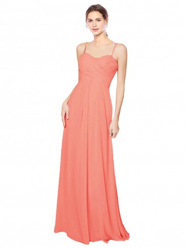 Cheap Empire Waist Spaghetti Straps Sweetheart Chiffon Bridesmaid Dress Canada