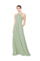 Cheap High Halter Neck Keyhole Chiffon Bridesmaid Dress Canada