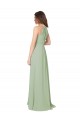 Cheap High Halter Neck Keyhole Chiffon Bridesmaid Dress Canada