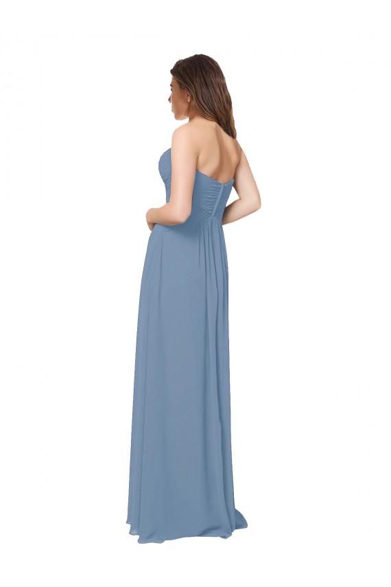 Cheap Chiffon A-Line Wraparound Draping Long Bridesmaid Dress Canada
