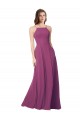 Cheap Halter Neck Long Pleated Chiffon Bridesmaid Dress with Pockets Canada