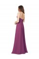 Cheap Halter Neck Long Pleated Chiffon Bridesmaid Dress with Pockets Canada