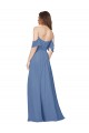 Cheap Flutter Sleeves Scoop Neck Off the Shoulder Long Chiffon Bridesmaid Dress Canada