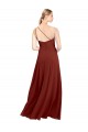 Cheap Fit and Flare One Shoulder Long Chiffon Bridesmaid Dress with High Slit Canada