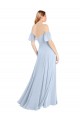 Cheap Off the Shoulder Flutter Sleeves Long Chiffon Bridesmaid Dress Canada
