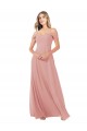 Cheap Draped Shoulder Sash Back Chiffon Bridesmaid Dress Canada