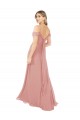 Cheap Draped Shoulder Sash Back Chiffon Bridesmaid Dress Canada