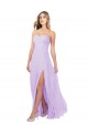 Cheap Draped Sweetheart Chiffon Bridesmaid Dress with High Slit Canada