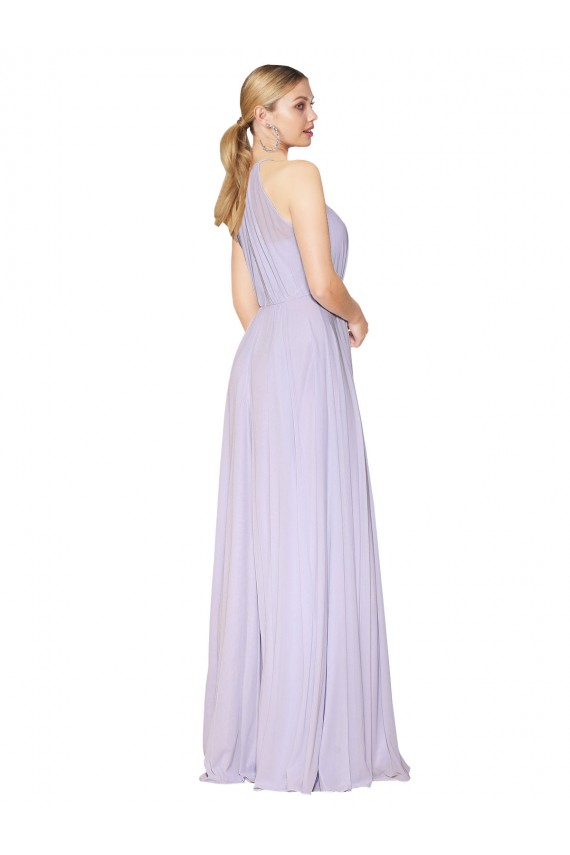 Cheap High Neck Halter Shirred Chiffon Bridesmaid Dress / Formal Prom Dress Canada