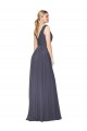 Cheap Floor Length High Neck V-Back Chiffon Bridesmaid Dress / Formal Prom Dress Canada
