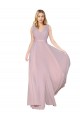 Cheap Draped V-Neck Long Chiffon Bridesmaid Dress / Formal Prom Dress with Shirred Bodice Canada