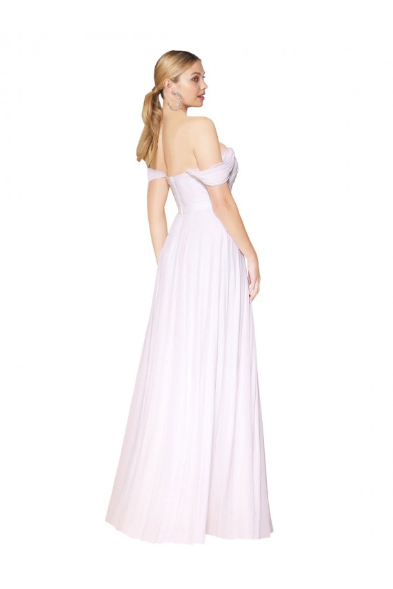 Cheap Off the Shoulder Long Full Length Chiffon Bridesmaid Dress / Formal Prom Dress Canada