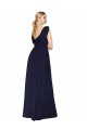 Cheap Draped Long V-Neck Floor Length Chiffon Bridesmaid Dress / Formal Prom Dress Canada