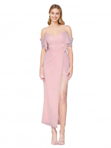 Cheap Mermaid Cold Shoulder Short Knee Length Chiffon Bridesmaid Dress / Formal Prom Dress Canada