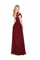 Cheap Off the Shoulder Long Chiffon Bridesmaid Dress / Formal Prom Dress with Side Slit Canada