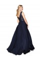Cheap High Neck V-Neck Long Chiffon Bridesmaid Dress / Prom Dress with Sequin Top Canada
