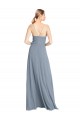 Cheap Spaghetti Straps V-Neckline Long Chiffon Bridesmaid Dress with High Slit Canada