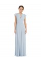 Cheap Flutter Sleeve V Keyhole Chiffon Maxi Formal Bridesmaid Dress Canada