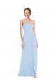 Cheap Strapless Sweetheart Maxi Bridesmaid Dress with Pleated Front Slit Canada