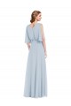 Cheap V-Neck Split Sleeves Blouson Bodice Maxi Bridesmaid Dress Canada