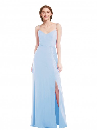 Cheap Tie Back Cutout Maxi Formal Bridesmaid Dress with Front Slit Canada
