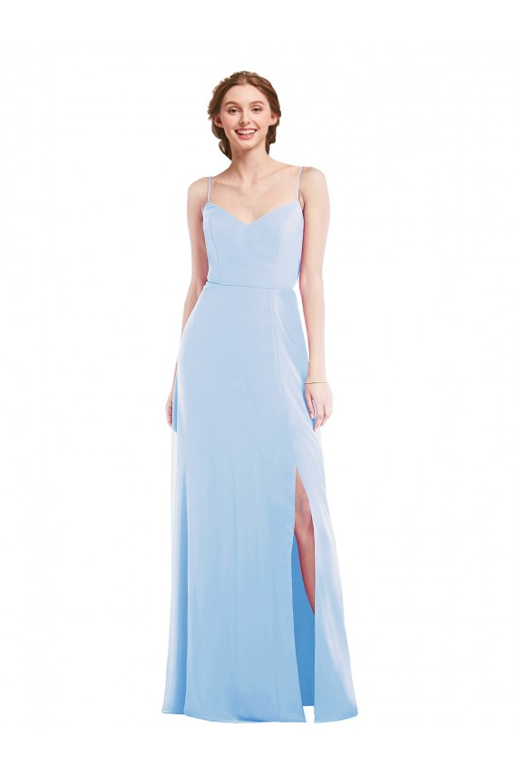 Cheap Tie Back Cutout Maxi Formal Bridesmaid Dress with Front Slit Canada