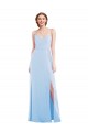 Cheap Tie Back Cutout Maxi Formal Bridesmaid Dress with Front Slit Canada