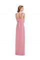 Cheap Draped Chiffon Grecian Column Bridesmaid Dress with Front Slit Canada