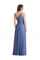 Cheap One Shoulder Full Length Maxi Formal Bridesmaid Dress with Flirty Slit Canada