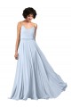 Cheap V-Neck Blouson Waist Long Chiffon Bridesmaid Dress with Straps Canada