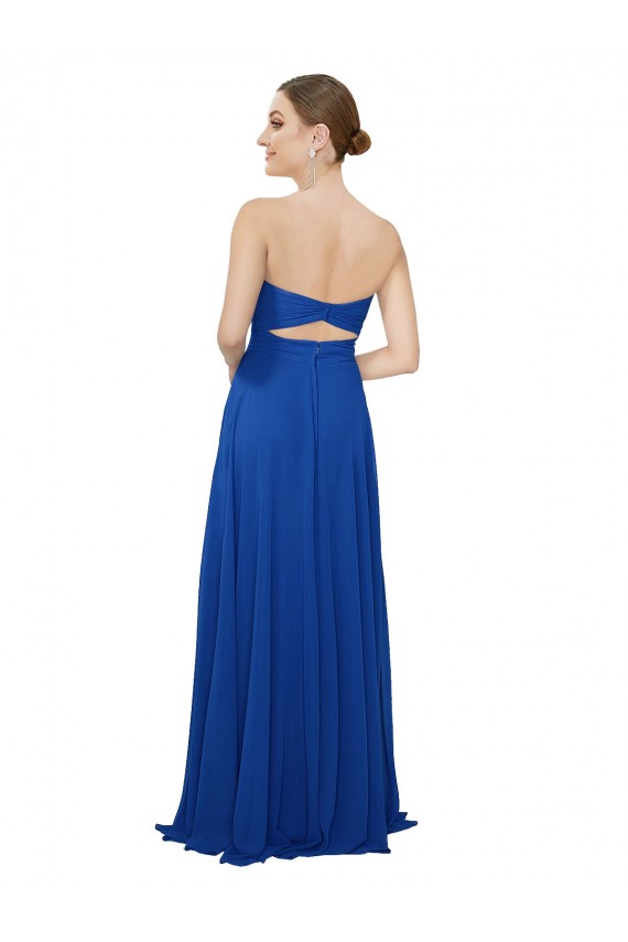 Cheap Strapless Sweetheart Draped Chiffon Bridesmaid Dress Canada