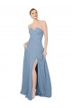 Cheap Draped Sweetheart Chiffon Bridesmaid Dress with Front Slit Canada