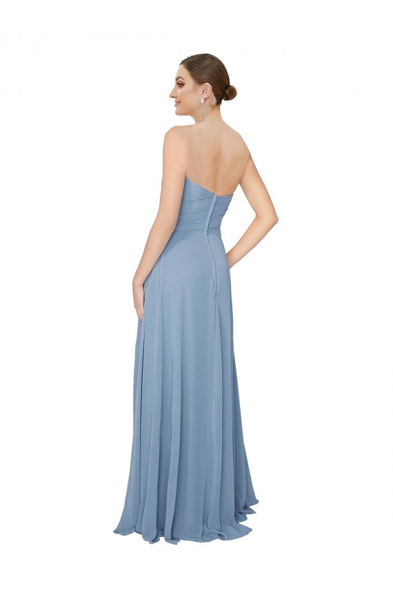Cheap Draped Sweetheart Chiffon Bridesmaid Dress with Front Slit Canada