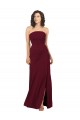 Cheap Simple Strapless Chiffon Bridesmaid Dress with Rounded Neckline Canada