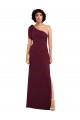 Cheap One Shoulder Chiffon Formal Bridesmaid Dress with Skirt Slit and Accent Strap Canada