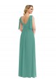 Cheap Plunge Neckline Bow Shoulder Chiffon Maxi Bridesmaid Dress Canada