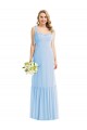 Cheap Tie Shoulder Bustier Bodice Ruffle Hem Maxi Bridesmaid Dress Canada