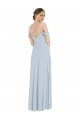 Cheap Off the Shoulder Basque Neck Maxi Bridesmaid Dress with Flounce Sleeves Canada