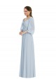 Cheap Off the Shoulder Puff Sleeve Maxi Formal Bridesmaid Dress with Front Slit Canada